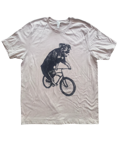 Rottweiler on a Bike Men's/Unisex Shirt