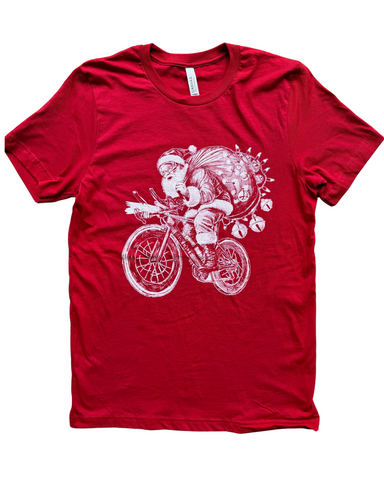 Santa on a Bicycle Men’s/Unisex Shirt