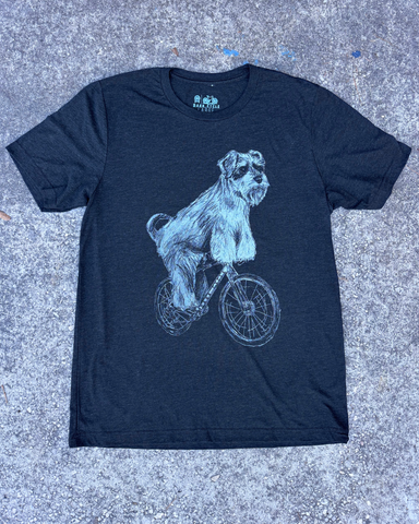 Schnauzer on a Bike Men's/Unisex Shirt