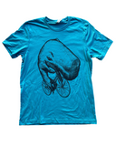 Sperm whale on a bicycle Mens Unisex Tshirt