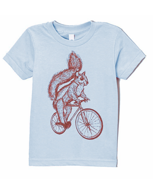 Squirrel on a Bicycle Kids T-Shirt
