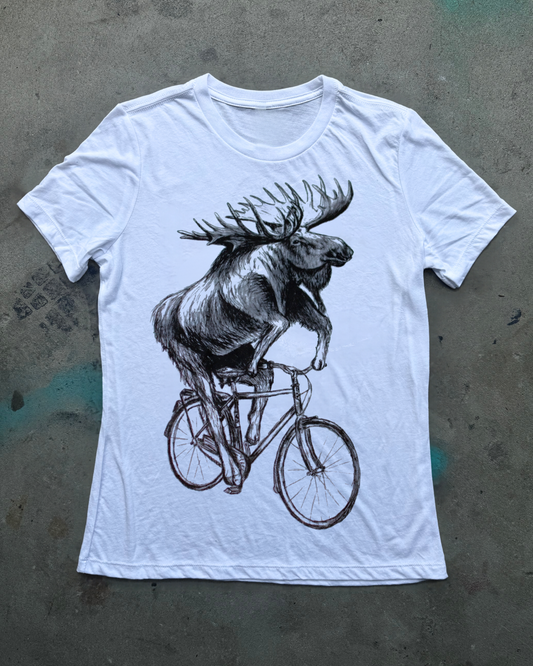 Moose on a Bicycle Women's T-Shirt