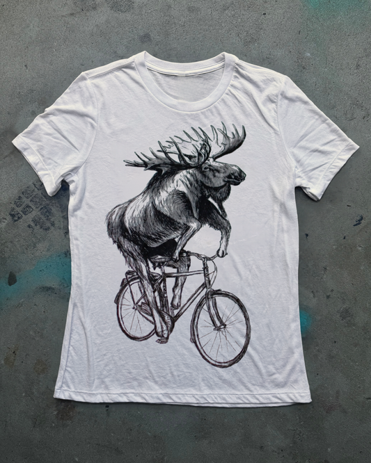 Moose on a Bicycle Women's T-Shirt