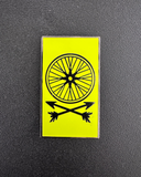 Wheel and Cross Arrows Logo Enamel Pin