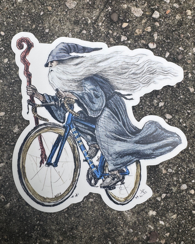 Wizard on a Bicycle Vinyl Sticker
