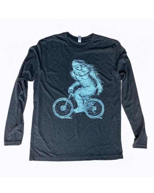 Yeti on A Bicycle Men's Long Sleeve Shirt