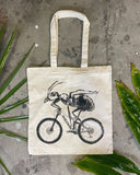 ALL NEW - Dark Cycle Tote Bags - Ant - Natural - Animals on Bikes