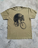 Armadillo on a Bicycle Men’s Shirt - Garment Dyed - Faded Army / S - Unisex Tees