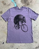 Armadillo on a Bicycle Men’s Shirt - The CVC - Heather Purple / XS - Unisex Tees