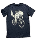 Axolotl on A Bicycle Men’s/Unisex Shirt - 70’s Vintage Tee - Tri-Black / XS - Unisex Tees