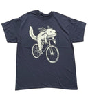 Axolotl on A Bicycle Men’s/Unisex Shirt - 90’s Heavy Tee - Black / XS - Unisex Tees