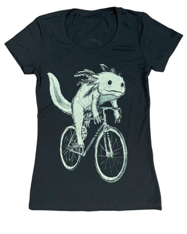 Axolotl on A Bicycle Women's Shirt