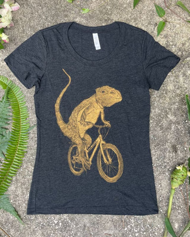 Bearded Dragon on A Bicycle Women's Shirt