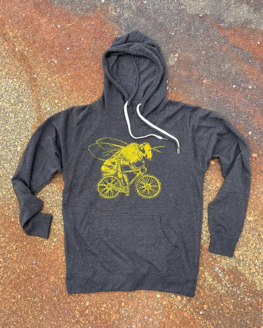 Bee on A Bike Unisex Hoodie - The HEATWAVE - Heather Black / XS