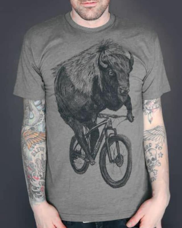 Buffalo on a Bicycle Men’s/Unisex Shirt - Unisex Tees