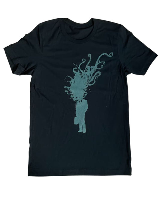 Corporate Man on A Bicycle Black Men’s/Unisex Shirt - Classic Tee - Silver / XS - Unisex Tees