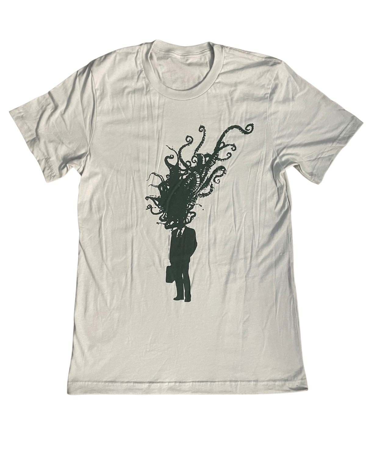 Corporate Man on A Bicycle Men’s/Unisex Shirt - Classic Tee - Silver / XS - Unisex Tees