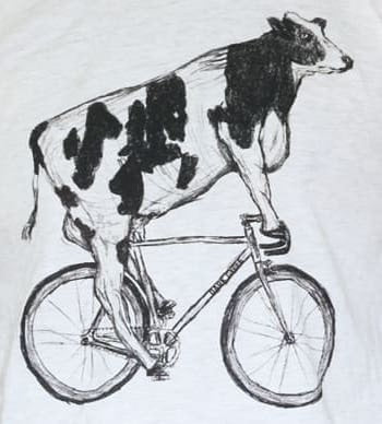 Cow on a Bicycle Youth Shirt