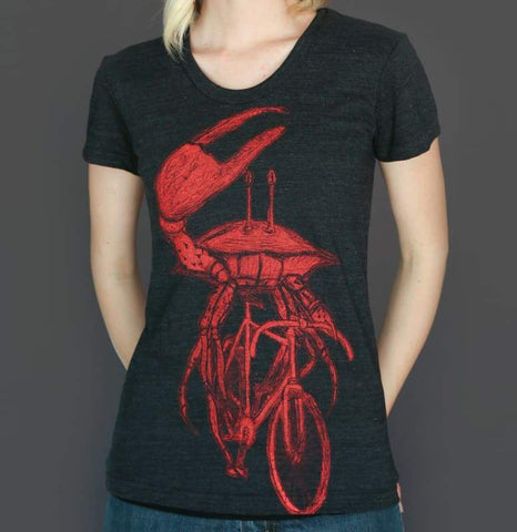 Crab on a Bicycle Women's T-Shirt