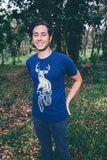 Deer on a Mountain Bicycle Mens T-Shirt - Animals on Bikes