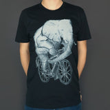 Elephant on a Bicycle Mens T-Shirt - Unisex/Mens / Black / XS - Unisex Tees