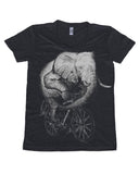 Elephant on a Bicycle Women’s T-Shirt - Animals on Bikes