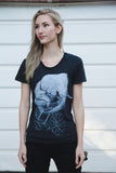 Elephant on a Bicycle Womens T-Shirt - Animals on Bikes