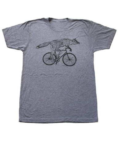 Fox on a Bicycle Unisex Men's T-Shirt