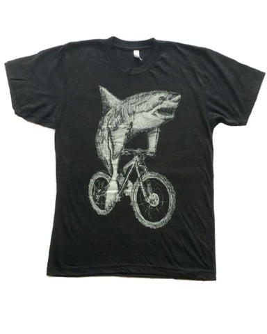 Great White Shark on a Bicycle Men's T-Shirt