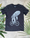 Grey Whale on A Bicycle Men’s/Unisex Shirt - Classic Tee - Black / XS - Unisex Tees