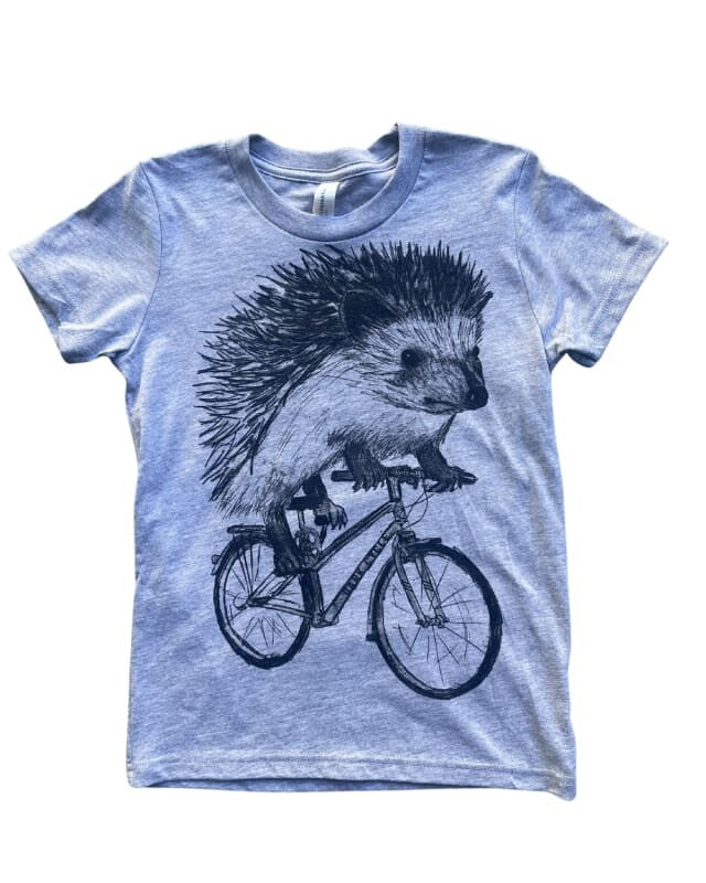 Hedgehog on a Bicycle Youth Shirt