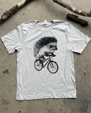 Hedgehog on a Bike Men’s/Unisex Shirt - Classic Tee - Silver / XS - Unisex Tees