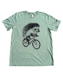 Hedgehog on a Bike Men’s/Unisex Shirt - The CVC - Heather Sage / XS - Unisex Tees
