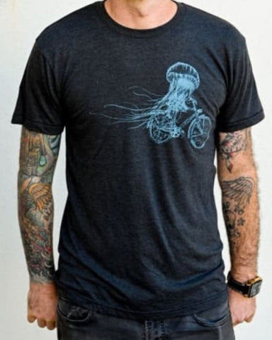 Jellyfish on A Bicycle Men's/Unisex Shirt