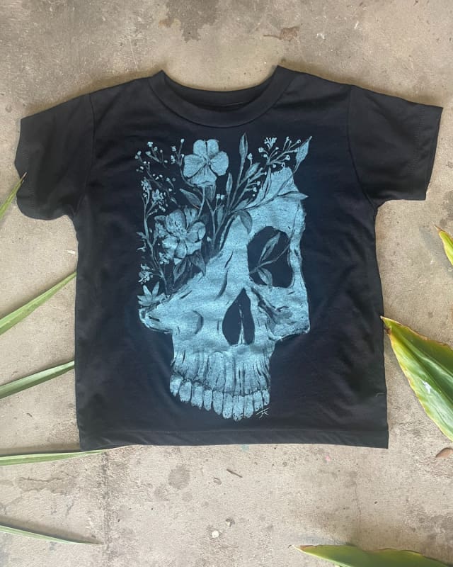 Life and Death | Fulfilled Skull and Flowers Youth Shirts