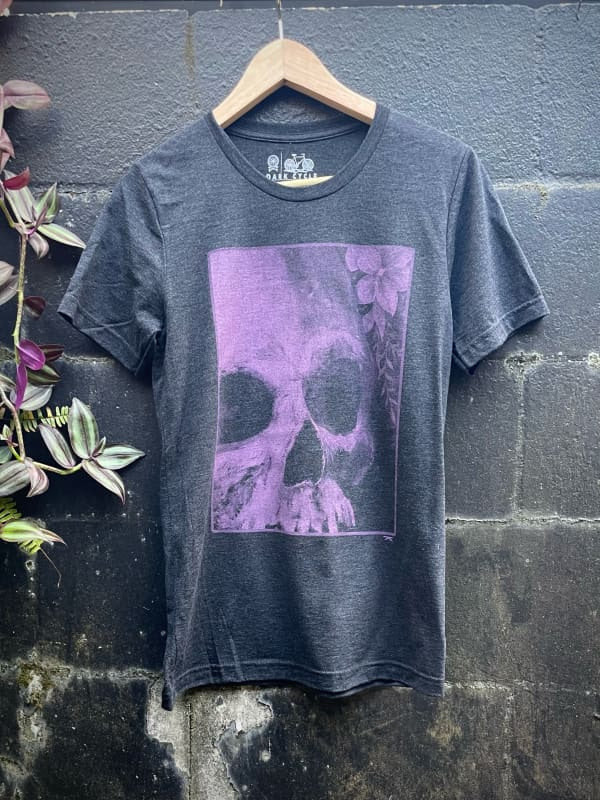 Life and Death I - Unisex/Mens Skull and Floral Shirt - Unisex Tees