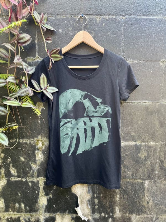 Life and Death III - Women’s Split Skull and Monstera Botanical Shirt - Ladies Tees