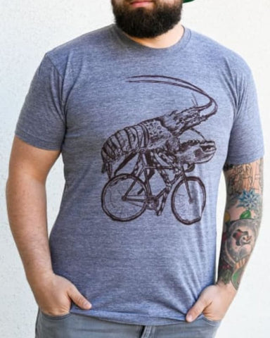 Lobster on A Bicycle Men's Shirt