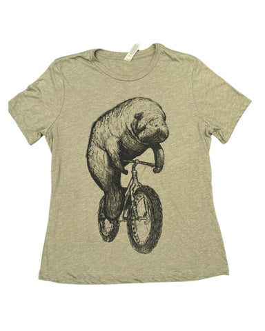 Manatee on a Bicycle Women's T-Shirt