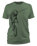 Narwhal on a Bicycle Men’s T-Shirt - Classic Tee - Pine / XS - Unisex Tees