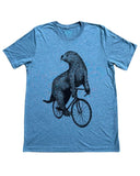Otter on a Bicycle Men’s T-Shirt - 70’s Vintage Tee - Tri-Denim / XS - Unisex Tees
