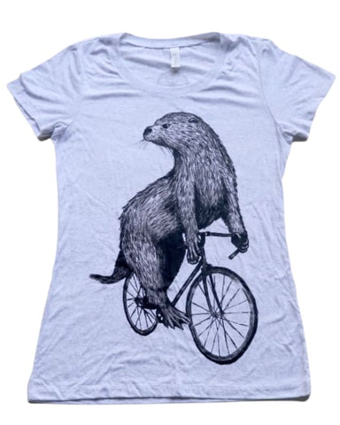 Otter on a Bicycle Women's T-Shirt