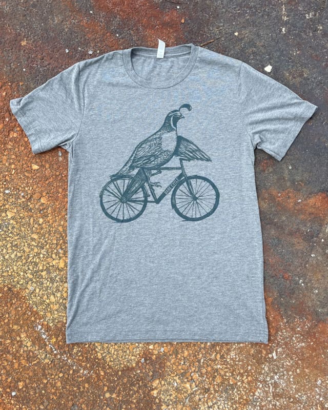 Quail on a Bicycle Men’s/Unisex Shirt - 70’s Vintage Tee - Tri-Grey / XS - Unisex Tees