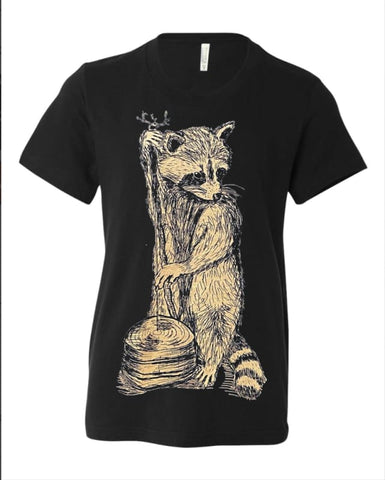 Raccoon Playing a Washtub Bass Youth Shirt
