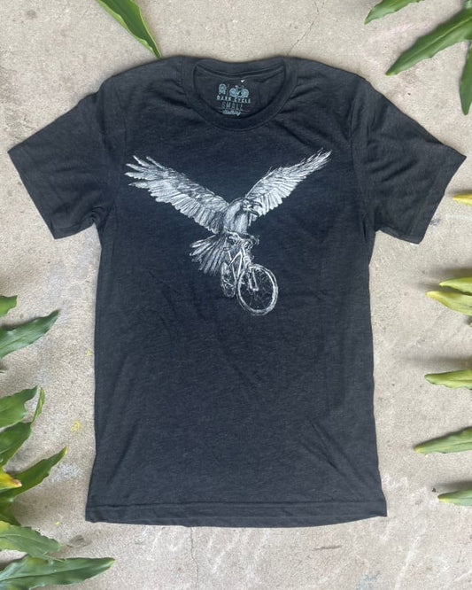 Raven on A Bicycle Men’s/Unisex Shirt - 70’s Vintage Tee - Tri-Black / XS - Unisex Tees