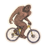 Sasquatch on a Bicycle Vinyl Sticker