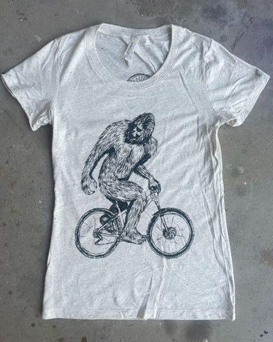Sasquatch on A Bicycle Women's Shirt (new color way)