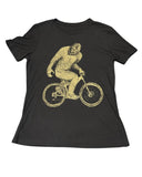 Sasquatch on a Bike Women’s T-Shirt - Standard Tee - Black / S - Unisex Tees