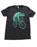 Sea Turtle on a Bicycle Men’s/Unisex Shirt - 70’s Vintage Tee - Tri-Black / XS - Unisex Tees