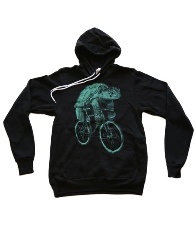 Sea Turtle on A Bike Unisex Hoodie